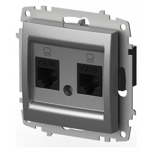 Розетка двойная Ethernet RJ-45 без рамки Elbi Eleсtriс Zena Vega 609-011000-248