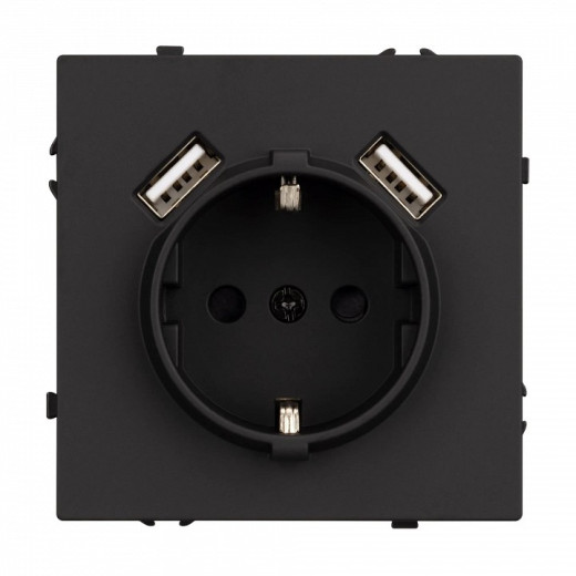 Розетка с заземлением и 2хUSB type A, без рамки Arlight SCT 054289