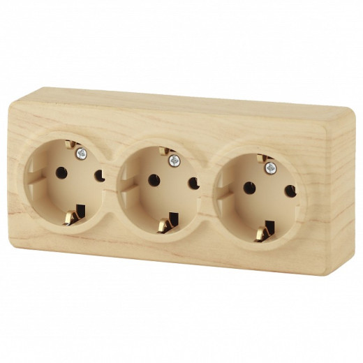 Розетка тройная с заземлением Эра Эра Эксперт 11-2208-11