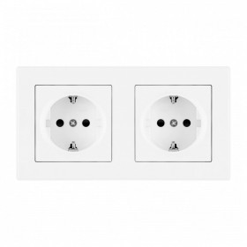 Розетка с заземлением и со шторкой Arte Milano SET06-2 SET06-2-40-1x2 white