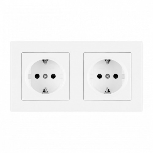 Розетка с заземлением и со шторкой Arte Milano SET06-2 SET06-2-40-1x2 white