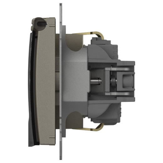 Розетка с заземлением с крышкой, без рамки Elbi Eleсtriс Zena Vega 609-011400-218