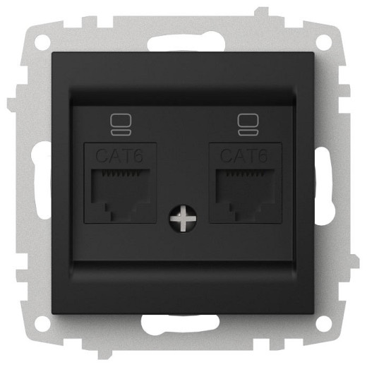 Розетка двойная Ethernet RJ-45 без рамки Elbi Eleсtriс Zena Vega 609-014800-248
