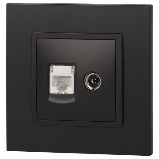 ТВ-розетка и розетка Ethernet RJ-45 без рамки Эра Эра Elegance 14-3110-05