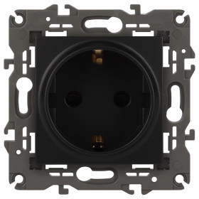 Розетка с заземлением и со шторкой, без рамки Эра Эра Elegance 14-2102-05