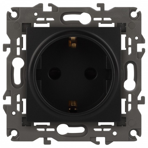 Розетка с заземлением и со шторкой, без рамки Эра Эра Elegance 14-2102-05