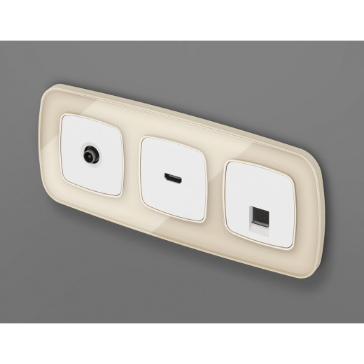 Розетка Ethernet RJ-45 и со шторками, без рамки Ambrella Volt OMEGA MO112005