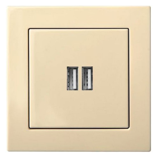 Розетка 2хUSB type A без рамки LIREGUS EPSILON 28-0712