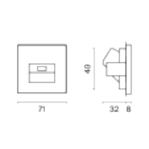 Розетка Ethernet RJ-45 без рамки Voltum S70 VLS060103