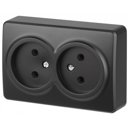 Розетка двойная без заземления Эра Эра Эксперт 11-2202-05