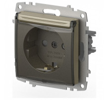 Розетка с заземлением и со шторкой, без рамки с крышкой Elbi Eleсtriс Zena Vega 609-011400-219