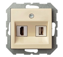 Розетка HDMI и розетка USB без рамки LIREGUS EPSILON 28-085