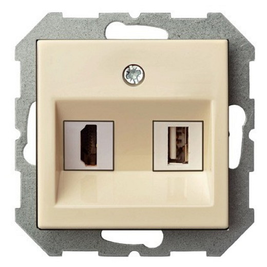 Розетка HDMI и розетка USB без рамки LIREGUS EPSILON 28-085