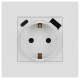 Розетка с заземлением и со шторкой и 2хUSB, без рамки Эра Эра 12 12-4108-01М
