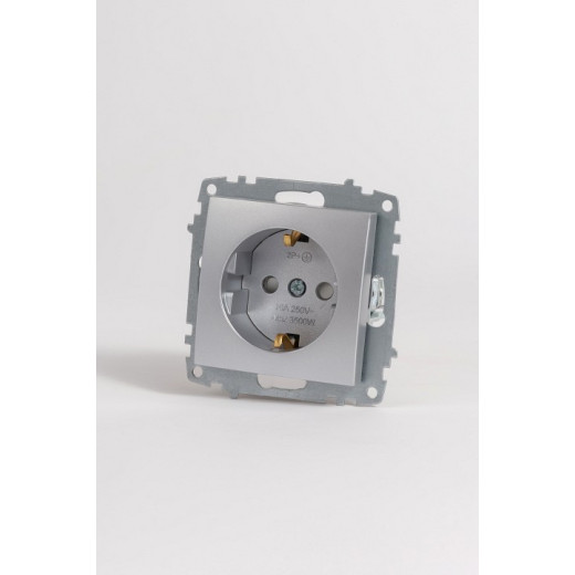 Розетка с заземлением и со шторкой, без рамки Elbi Eleсtriс Zena Vega 609-011000-243