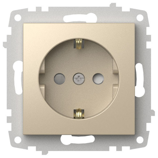 Розетка с заземлением и со шторкой, без рамки Elbi Eleсtriс Zena Vega 609-012500-243