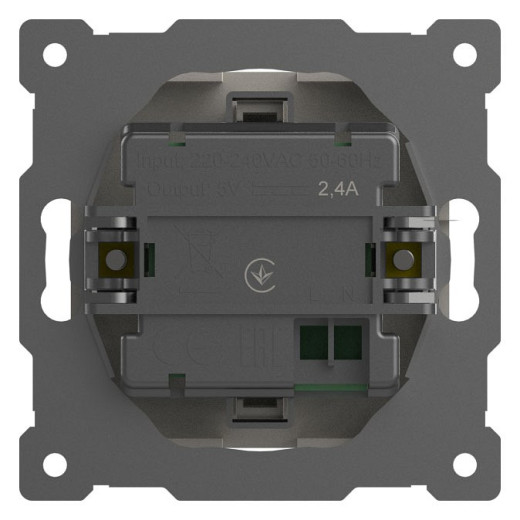 Розетка 2хUSB type A без рамки Elbi Eleсtriс Zena Vega 609-010200-143