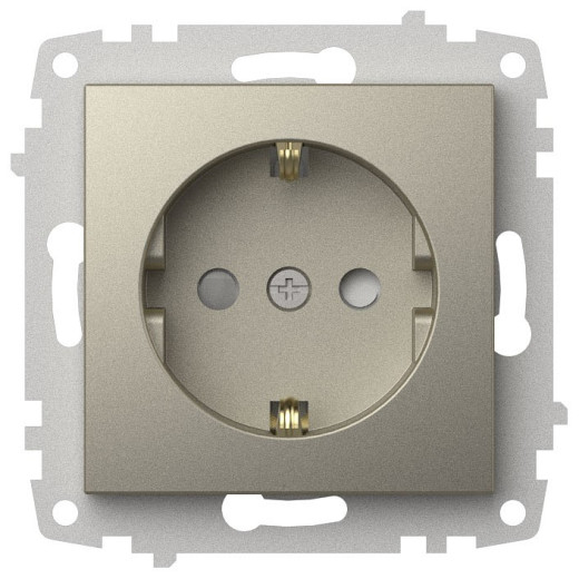 Розетка с заземлением и со шторкой, без рамки Elbi Eleсtriс Zena Vega 609-011400-243