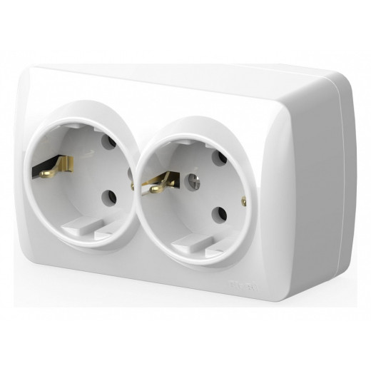 Розетка двойная с заземлением Elbi Eleсtriс Alsu 7 504-010200-907