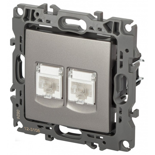 Розетка двойная Ethernet RJ-45 без рамки Эра Эра 12 12-3108-16