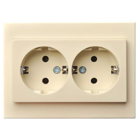 Розетка двойная с заземлением LIREGUS EPSILON 28-071