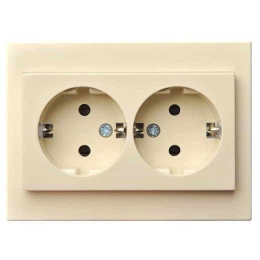 Розетка двойная с заземлением LIREGUS EPSILON 28-071