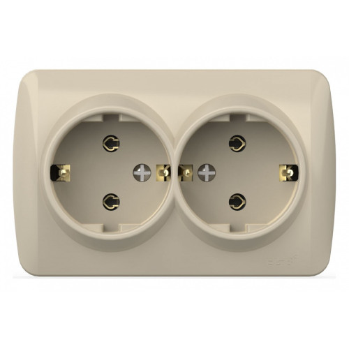 Розетка двойная с заземлением Elbi Eleсtriс Alsu 7 504-010300-907