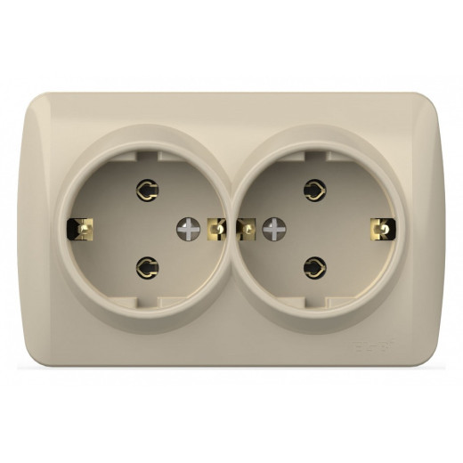 Розетка двойная с заземлением Elbi Eleсtriс Alsu 7 504-010300-907