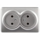 Розетка двойная без заземления Эра Эра Эксперт 11-2202-03