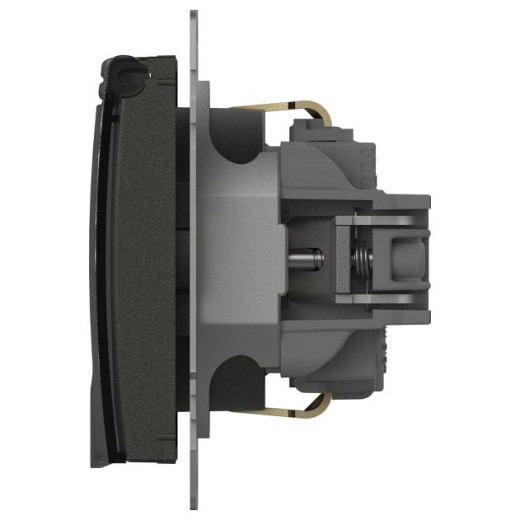 Розетка с заземлением и со шторкой, без рамки с крышкой Elbi Eleсtriс Zena Vega 609-011100-219