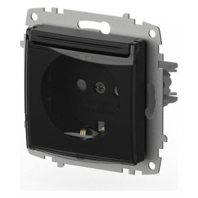 Розетка с заземлением и со шторкой, без рамки с крышкой Elbi Eleсtriс Zena Vega 609-014800-219