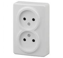 Розетка двойная без заземления Эра Эра Эксперт 11-2202-01