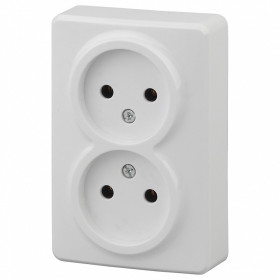 Розетка двойная без заземления Эра Эра Эксперт 11-2202-01