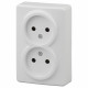 Розетка двойная без заземления Эра Эра Эксперт 11-2202-01