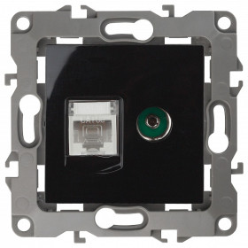 ТВ-розетка и розетка Ethernet RJ-45 без рамки Эра Эра 12 12-3110-06