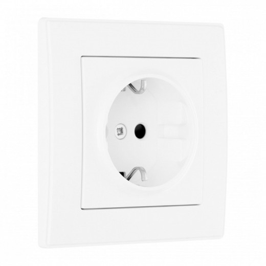 Розетка с заземлением и со шторкой Arte Milano SET06-1 SET06-1-40-1 white