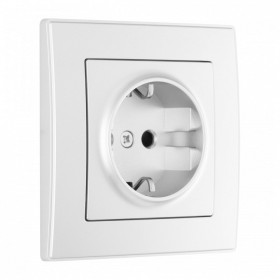 Розетка с заземлением и со шторкой Arte Milano SET06-1 SET06-1-40-1 silver