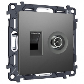 ТВ-розетка и розетка Ethernet RJ-45 без рамки Ambrella Volt ALFA MA662510