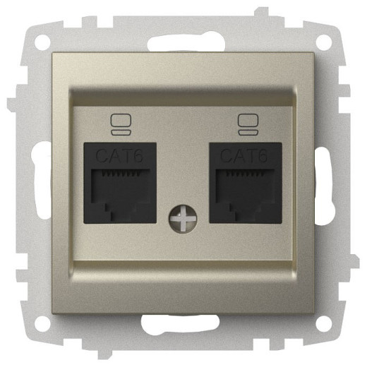 Розетка двойная Ethernet RJ-45 без рамки Elbi Eleсtriс Zena Vega 609-011400-248