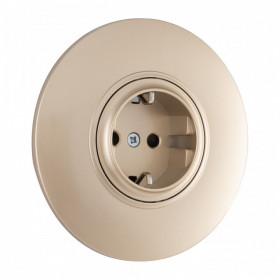 Розетка с заземлением и со шторкой Arte Milano SET08-1 SET08-1-40-1 shampan