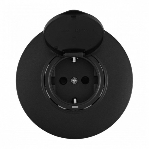 Розетка с заземлением и шторкой, с крышкой Arte Milano SET08-1 SET08-1-41-1 black