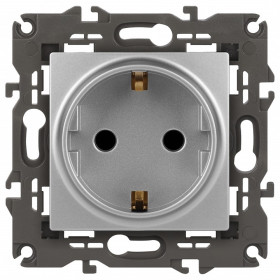 Розетка с заземлением и со шторкой, без рамки Эра Эра Elegance 14-2102-03