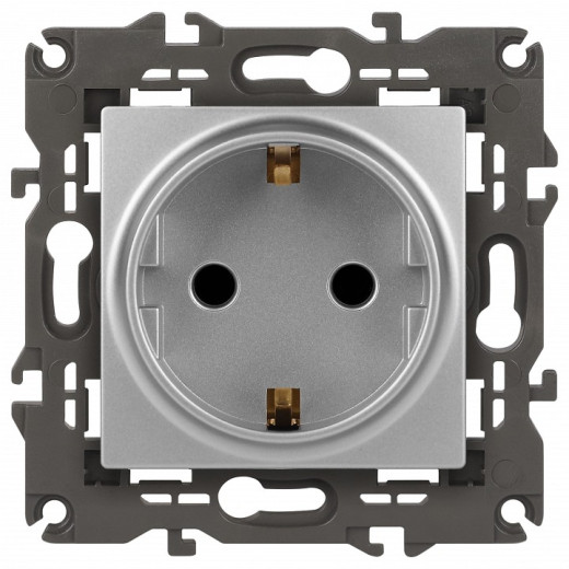 Розетка с заземлением и со шторкой, без рамки Эра Эра Elegance 14-2102-03