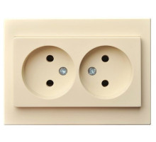 Розетка двойная без заземления LIREGUS EPSILON 28-070