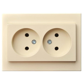 Розетка двойная без заземления LIREGUS EPSILON 28-070
