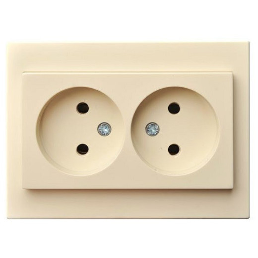 Розетка двойная без заземления LIREGUS EPSILON 28-070