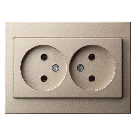 Розетка двойная без заземления LIREGUS EPSILON 28-311