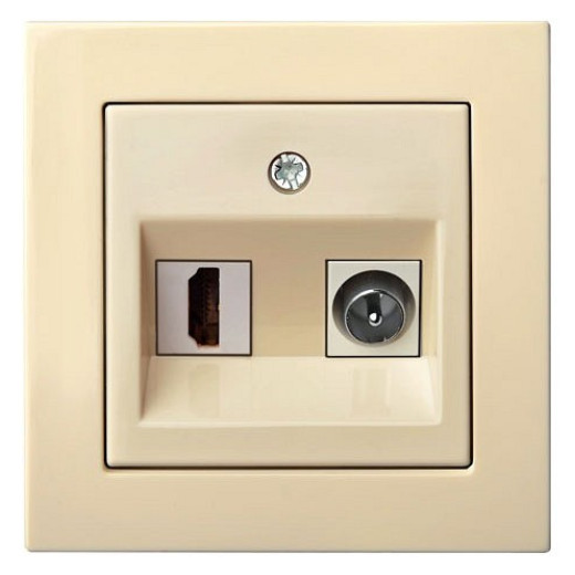 ТВ-розетка и розетка HDMI без рамки LIREGUS EPSILON 28-0851