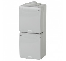 Розетка с заземлением и со шторкой, с крышкой Эра Эра Эксперт 11-2608-03