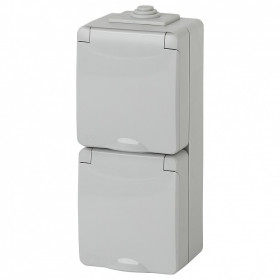 Розетка с заземлением и со шторкой, с крышкой Эра Эра Эксперт 11-2608-03